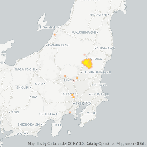 Bedrijfsconcentratie in Postcode 324 - Tochigi (prefectuur)