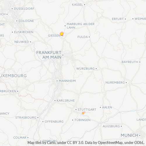 Business Concentration in Postal Code 35435 - Giessen, Hesse