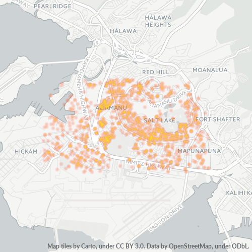 Bedriftskonsentrasjon i Postnummer 96818 - Honolulu, Hawaii