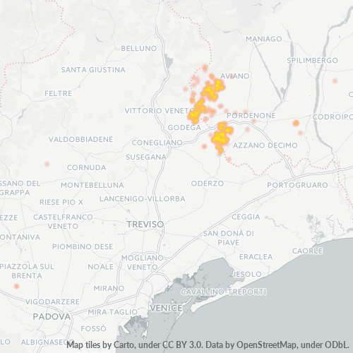 Bedrijfsconcentratie in Postcode 33070 - Italië