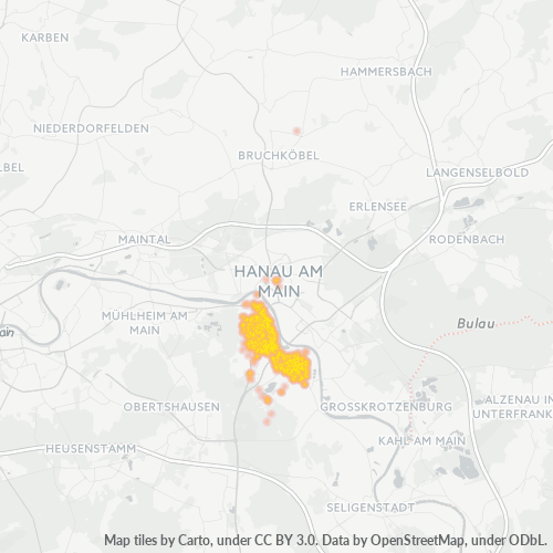 Business Concentration in Postal Code 63456 - Hanau, Hesse