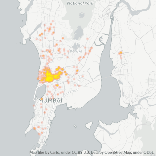 Bedrijfsconcentratie in Postcode 400051 - Bombay, Maharashtra