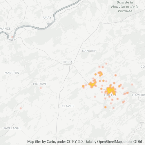 Bedrijfsconcentratie in Postcode 4590 - Ouffet, Wallonië