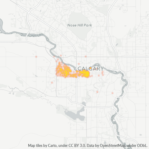 Verksamhetskoncentration i Postnummer T3C - Calgary, Alberta