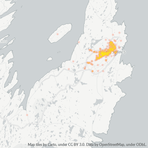 Dami ng Negosyo sa Postal Code A1B - St. John's, Newfoundland at Labrador