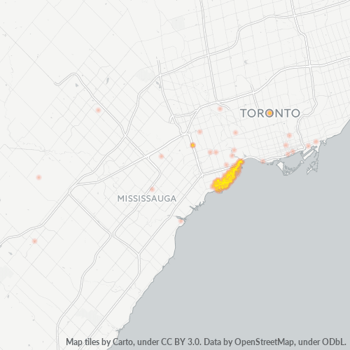 Bedrijfsconcentratie in Postcode M8V - Etobicoke West Mall, Ontario