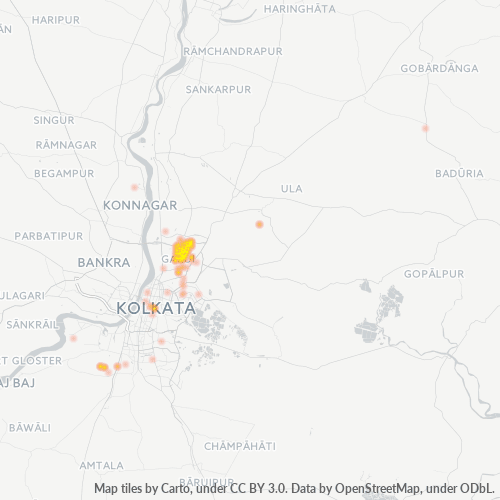 Bedrijfsconcentratie in Postcode 700065 - Calcutta, West-Bengalen