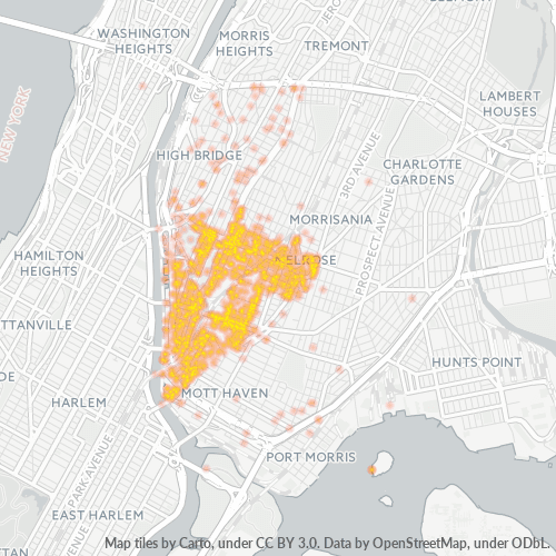 Bedriftskonsentrasjon i Postnummer 10451 - The Bronx, New York (delstat)