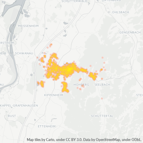 Business Concentration in Postal Code 77933 - Lahr, Baden-Württemberg