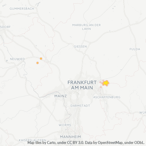 Bedrijfsconcentratie in Postcode 63579 - Hessen