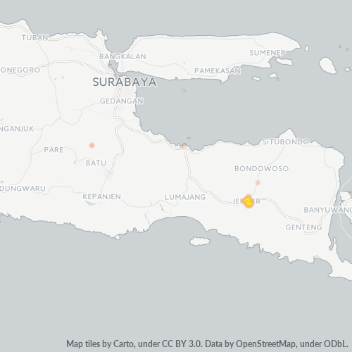 Bedrijfsconcentratie in Postcode 68124 - Jember, Oost-Java