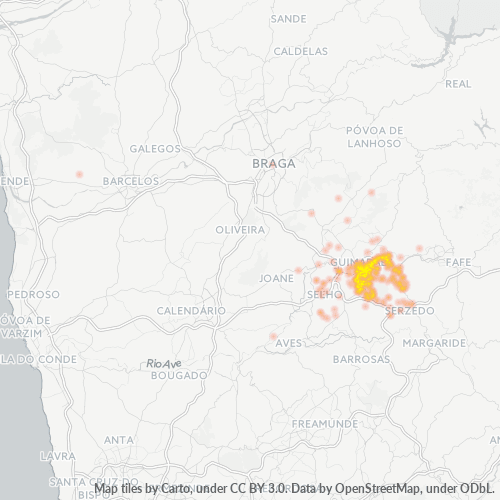 Bedrijfsconcentratie in Postcode 4810 - Guimarães (Portugal)