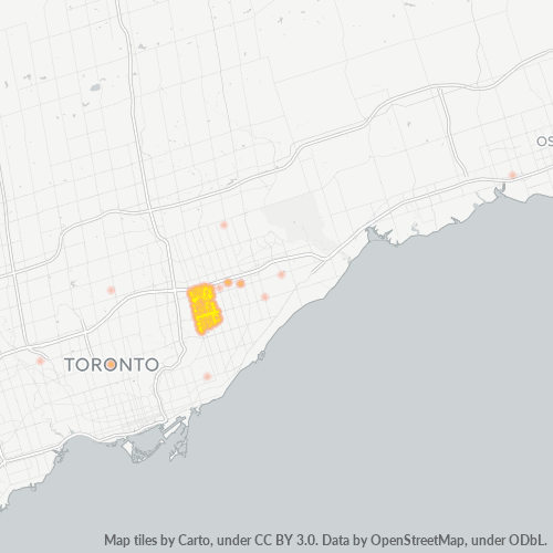 Bedrijfsconcentratie in Postcode M1R - Scarborough Bluffs Park, Ontario