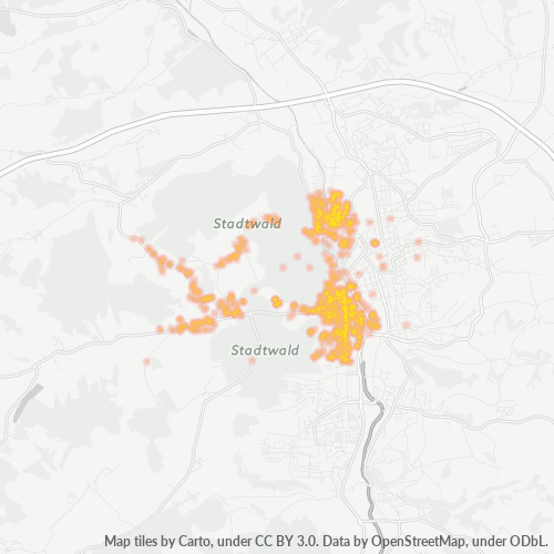 Business Concentration in Postal Code 07548 - Gera, Thuringia