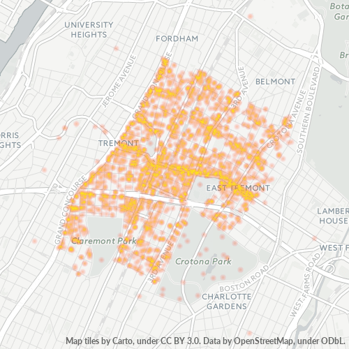 Bedriftskonsentrasjon i Postnummer 10457 - The Bronx, New York (delstat)