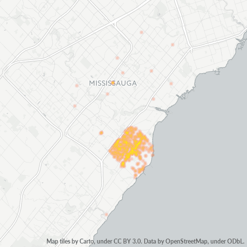 Dami ng Negosyo sa Postal Code L5J - Mississauga, Ontario