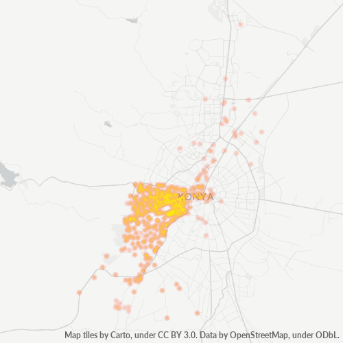 Business Concentration in Postal Code 42090 - Meram, Konya Province