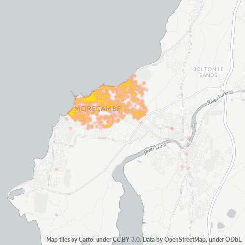 Dami ng Negosyo sa Postal Code LA4 - Morecambe, Inglatera