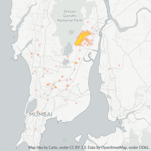 Bedrijfsconcentratie in Postcode 400082 - Bhāndup, Maharashtra