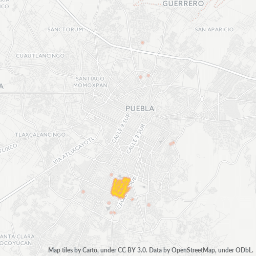 Verksamhetskoncentration i Postnummer 72477 - Puebla, Puebla (delstat)