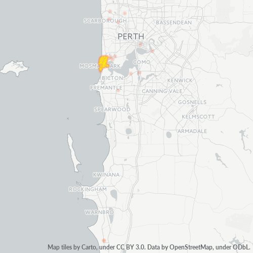 Dami ng Negosyo sa Postal Code 6011 - Cottesloe, Kanlurang Australya