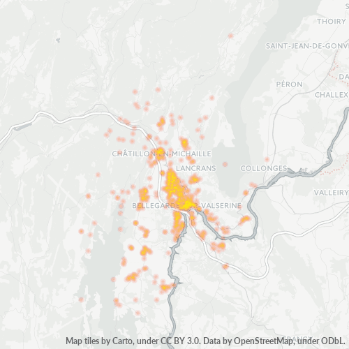 Dami ng Negosyo sa Postal Code 01200 - Montanges, Rhône-Alpes