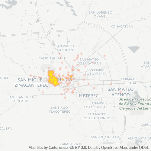 Dami ng Negosyo sa Postal Code 50100 - Toluca, Estado ng Mehiko