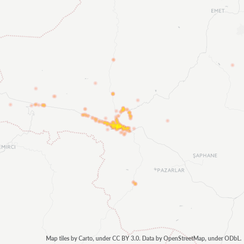 Business Concentration in Postal Code 43500 - Simav, Kütahya Province