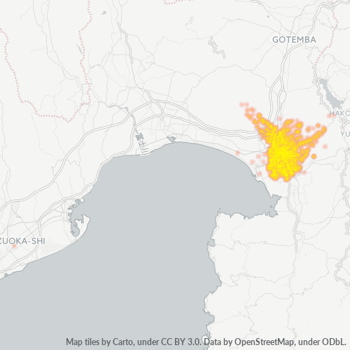 Bedrijfsconcentratie in Postcode 411 - Shizuoka (prefectuur)