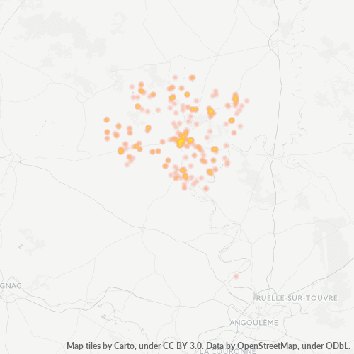 Dami ng Negosyo sa Postal Code 16140 - Verdille, Poitou-Charentes