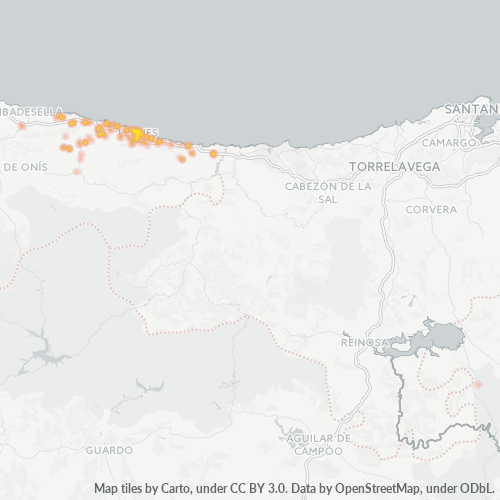 Dami ng Negosyo sa Postal Code 33500 - Llanes, Asturias (Espanya)