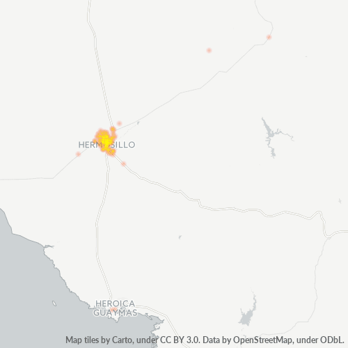 Verksamhetskoncentration i Postnummer 83000 - Hermosillo, Sonora (delstat)