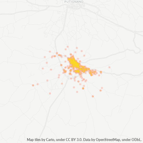 Bedrijfsconcentratie in Postcode 70015 - Italië