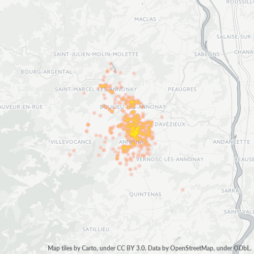 Dami ng Negosyo sa Postal Code 07100 - Roiffieux, Rhône-Alpes
