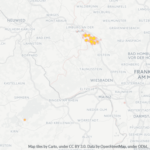 Bedrijfsconcentratie in Postcode 65597 - Hessen
