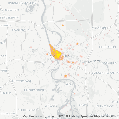 Business Concentration in Postal Code 68159 - Mannheim, Baden-Württemberg