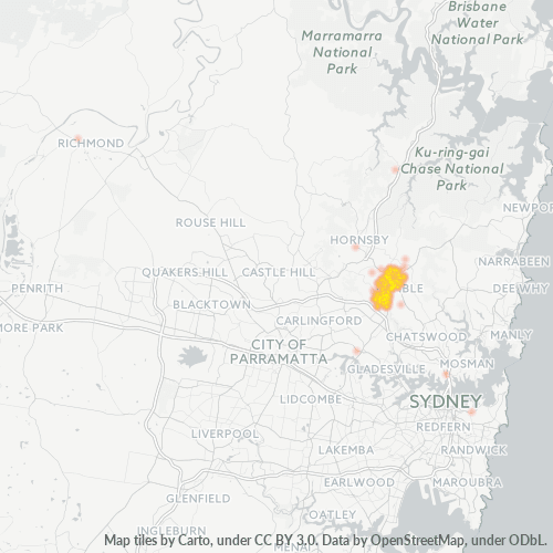 Dami ng Negosyo sa Postal Code 2073 - Pymble, New South Wales
