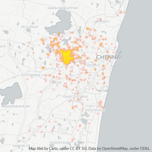 Bedrijfsconcentratie in Postcode 600050 - Korattūr, Tamil Nadu