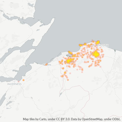 Concentració d'empreses a Codi Postal IV3 - Inverness, Escòcia