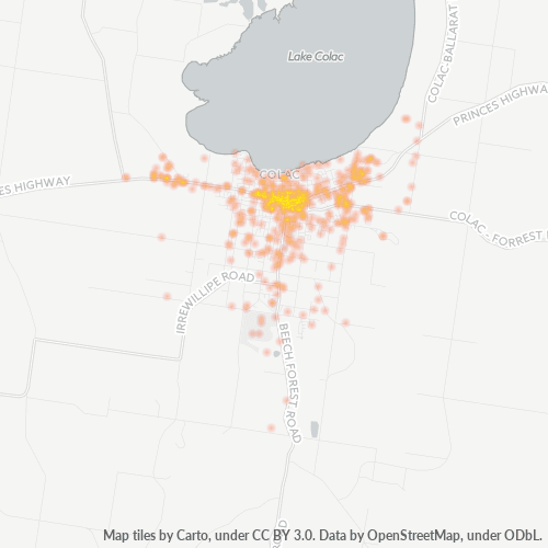 Dami ng Negosyo sa Postal Code 3250 - Colac, Victoria