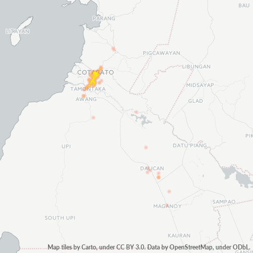 Besighheidskonsentrasie in Poskode 9600 - Cotabato, Autonomous Region in Muslim Mindanao