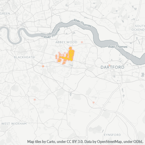 Concentració d'empreses a Codi Postal DA16 - Londres, Anglaterra