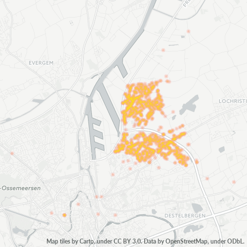 Bedrijfsconcentratie in Postcode 9041 - Gent, Vlaanderen