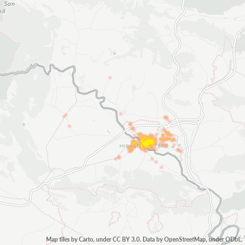 Bedrijfsconcentratie in Postcode 09200 - Miranda de Ebro, Castilië en León