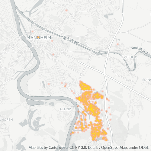 Dami ng Negosyo sa Postal Code 68219 - Mannheim, Baden-Württemberg Region