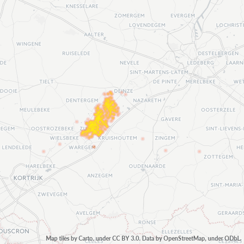 Bedrijfsconcentratie in Postcode 9870 - België