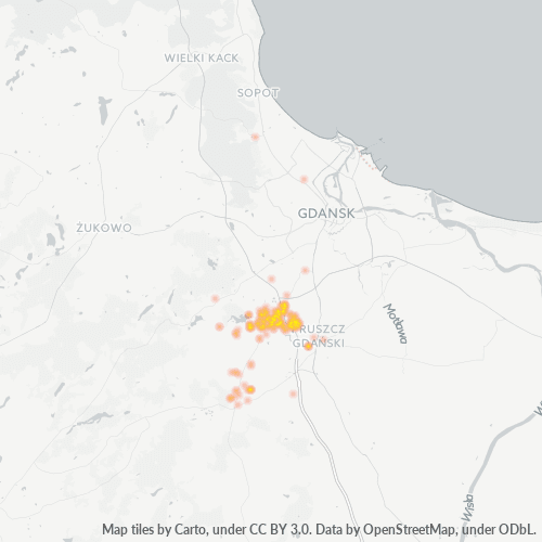 Bedrijfsconcentratie in Postcode 83-010 - Jankowo Gdańskie, Woiwodschap Pommeren