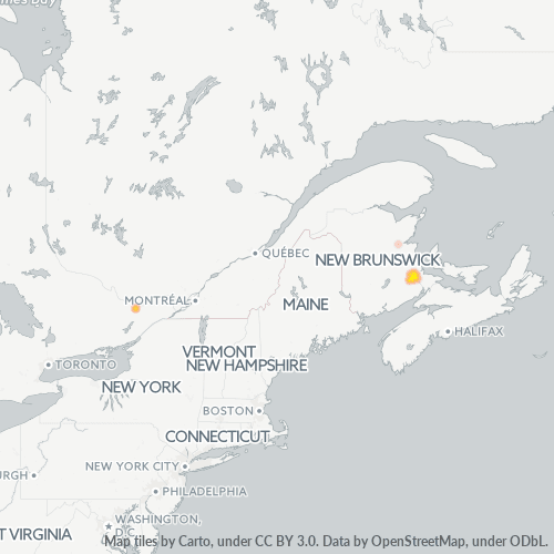 Bedrijfsconcentratie in Postcode E1G - Moncton, New Brunswick