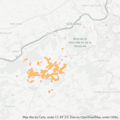 Bedrijfsconcentratie in Postcode 4550 - Nandrin, Wallonië