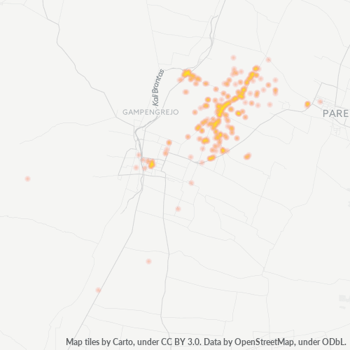 Business Concentration in Postal Code 64183 - Kediri, East Java